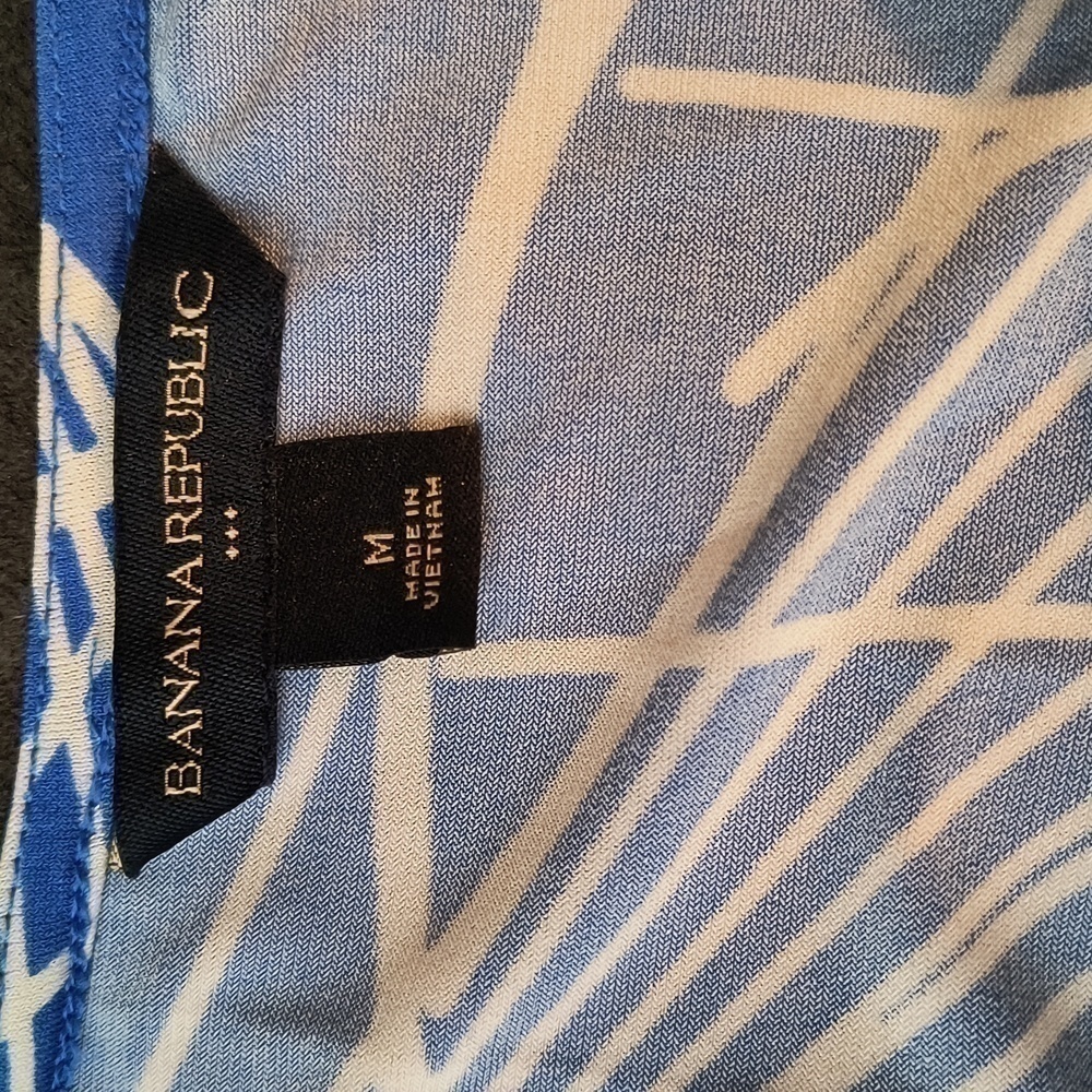 BANANA Republic 3/4 Sleeve Dress Blue/White Size M - Picture 7 of 10